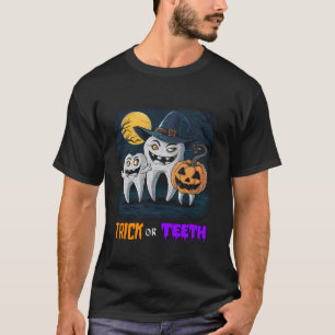 Camiseta Dentis Dentis Dental Trick Or Teeth Funny Dental H