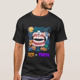 Camiseta Dentis Dentis Dental Trick Or Teeth Funny Dental H