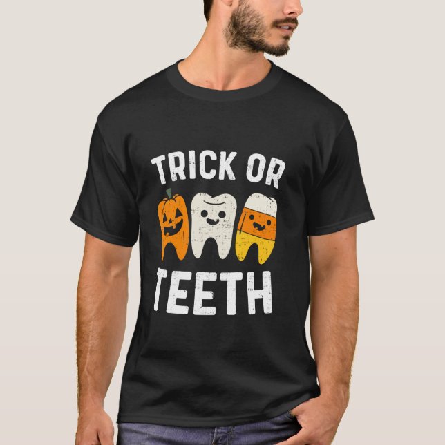 Camiseta Dentis Dentis Dental Trick Or Teeth Funny Dental H (Anverso)