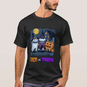 Camiseta Dentis Dentis Dental Trick Or Teeth Funny Dental H