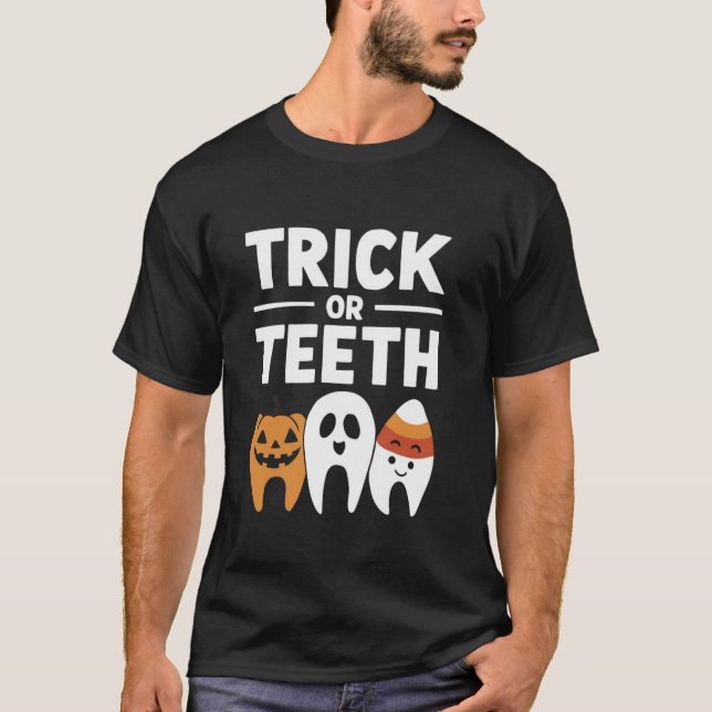 Camiseta Dentis Dentis Dental Trick Or Teeth Funny Dental H (Anverso)