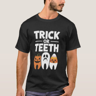 Camiseta Dentis Dentis Dental Trick Or Teeth Funny Dental H