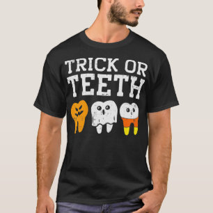 Camiseta Dentis Dentis Dental Trick Or Teeth Funny Dental H