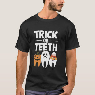 Camiseta Dentis Dentis Dental Trick Or Teeth Funny Dental H