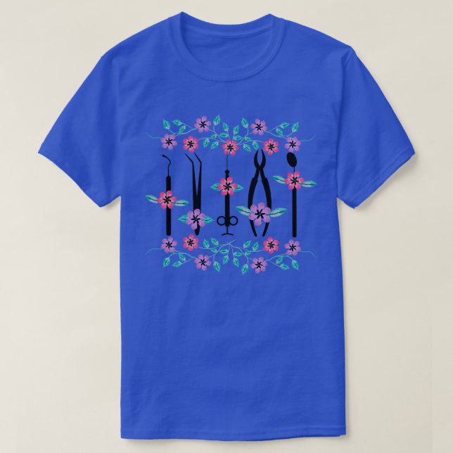 Camiseta Dentist Flowers Gift 4 (Diseño del anverso)