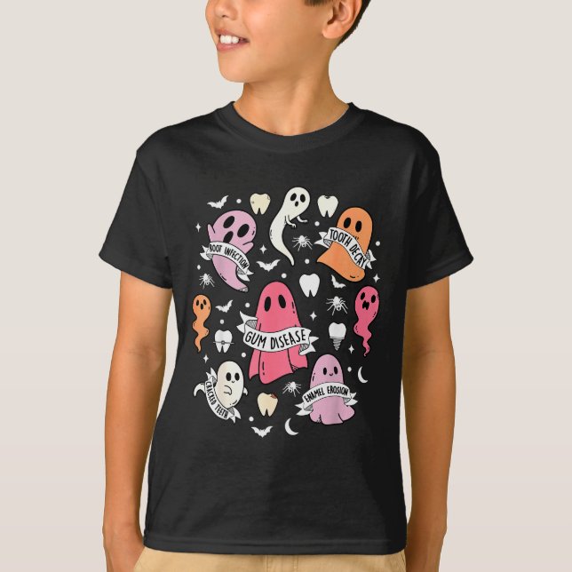 Camiseta Dentist Ghost Soky Halloween Dental Hygienist Ista (Anverso)