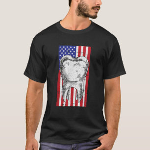 Camiseta Dentista 4 De Julio Bandera Estadounidense Patriót