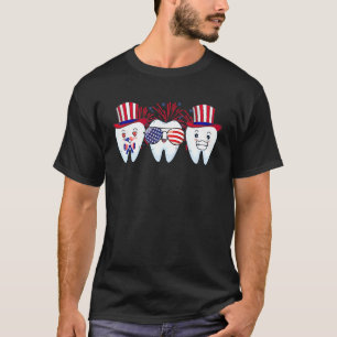 Camiseta Dentista 4 De Julio Dental Us Bandera Patriótica