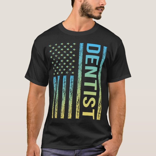 Camiseta Dentista amarillo azul (Anverso)