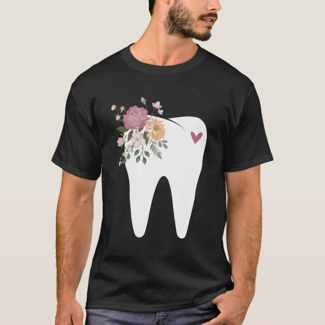 Camiseta Dentista Auxiliar Dental Oral Higiénico Flujo de D (Anverso)