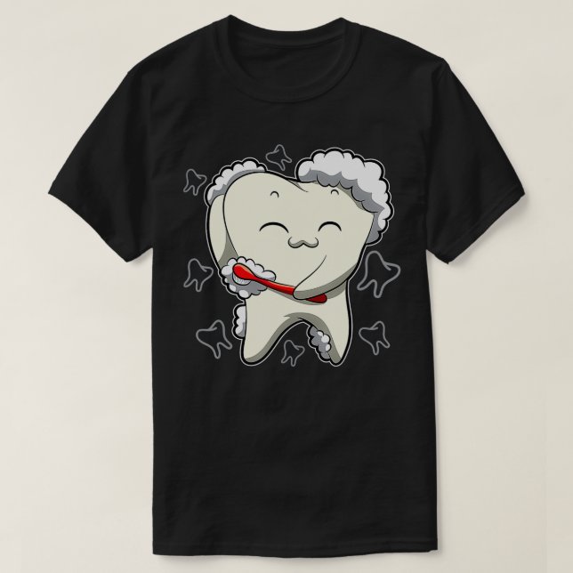Camiseta Dentista de cepillado dental diario de dientes san (Diseño del anverso)