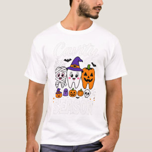 Camiseta Dentista de Halloween Momia Bruja Dientes