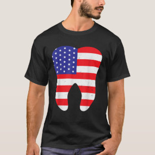 Camiseta Dentista de la Bandera de los Dientes Patriotas de