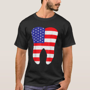 Camiseta Dentista de la Bandera de los Dientes Patriotas de
