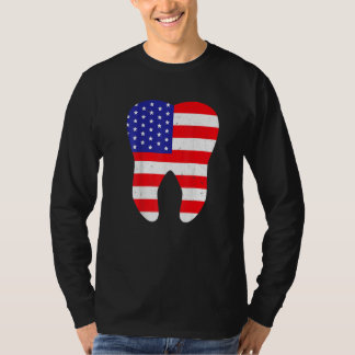 Camiseta Dentista de la bandera del diente del patriota est