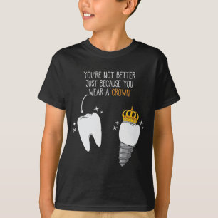 Camiseta Dentista de la Corona dental Médica higiénico dent