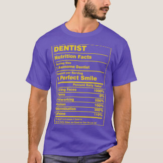 Camiseta Dentista de los hechos de nutrición