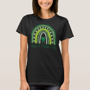 Camiseta Dentista del leopardo del arco iris Feliz San Patr