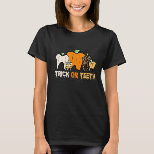 Camiseta Dentista Dental Dental Halloween Trick O Teeth