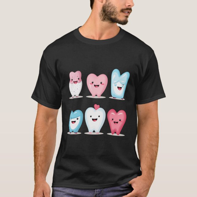 Camiseta Dentista Diente Diente Diente Dental Gracioso Amor (Anverso)