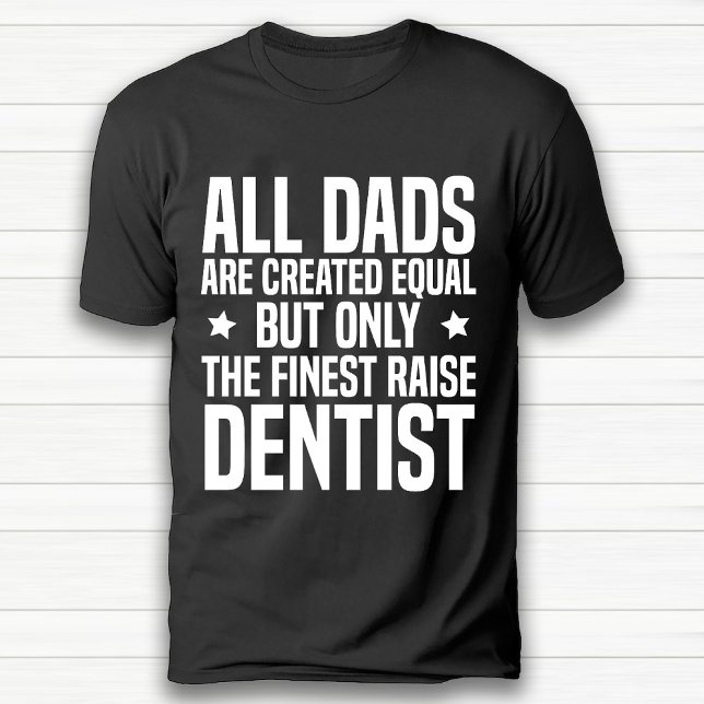 Camiseta Dentista divertida papá o abuelo Feliz cumpleaños  (Funny Dentist Dad or Grandpa Happy Birthday Black T-Shirt)