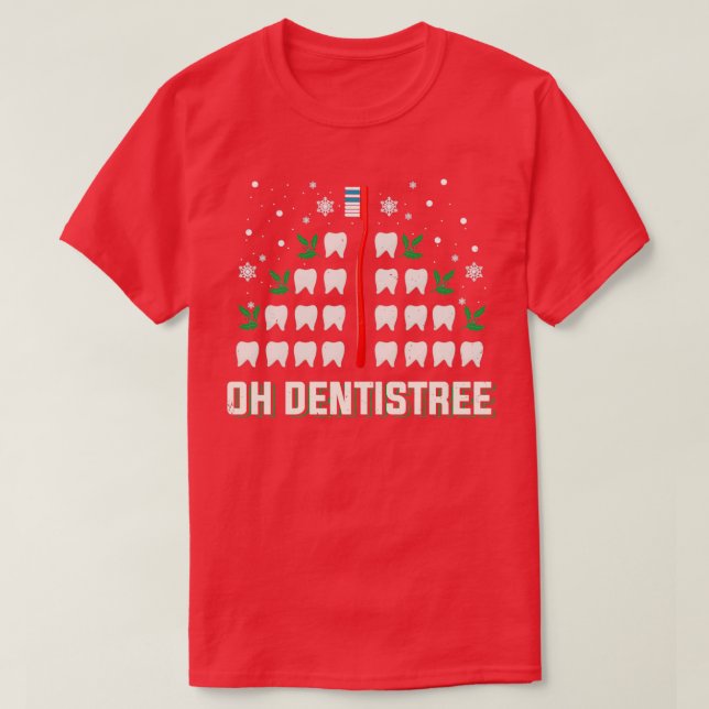 Camiseta Dentista gracioso Árbol de Navidad Dentistree (Diseño del anverso)