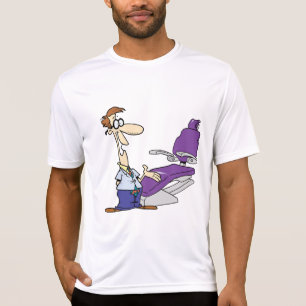 Camiseta Dentista hombre divertido y sillón dental púrpura