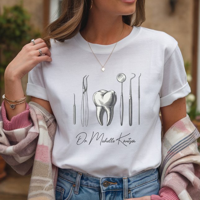 Camiseta Dentista Profesional Dental Blanco Personalizado (Subido por el creador)