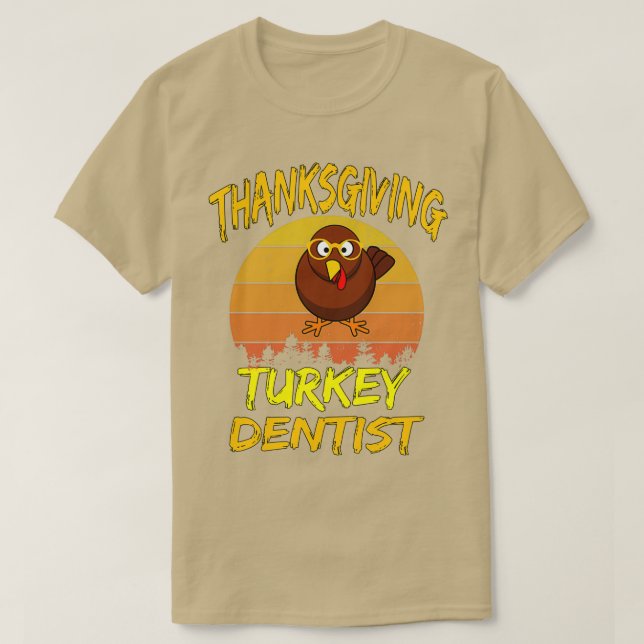 Camiseta Dentista turco de Acción de Gracias (Diseño del anverso)