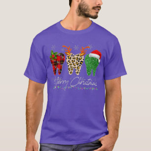 Camiseta Dentistas Navidades Funny Leopard Plaid Tooth Dent