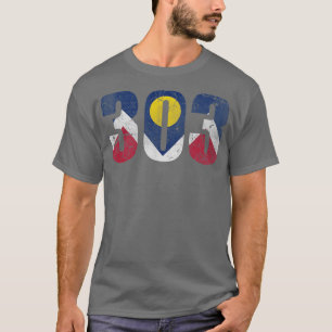 Camiseta Denver 303 Bandera Colorado Retro Fade