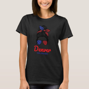 Camiseta Denver Colorado Retro Messy Bun