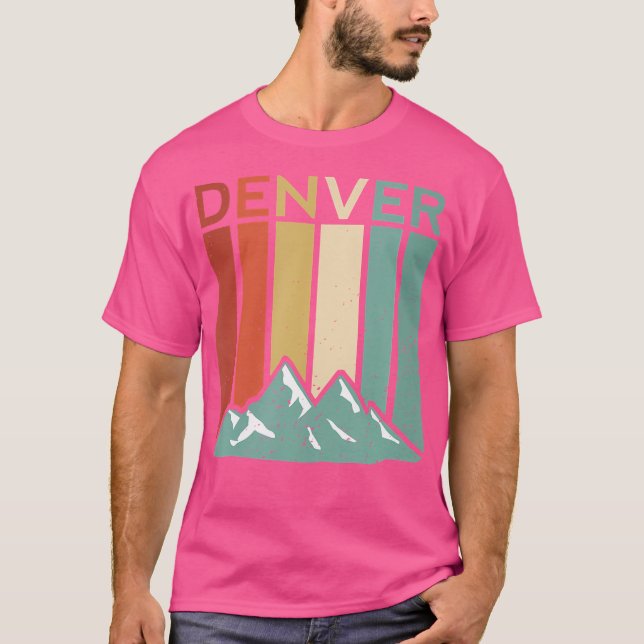 Camiseta Denver Colorado Rocky Mountain Retro Vikin (Anverso)