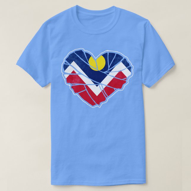 Camiseta Denver Flag Heart Shape 1 (Diseño del anverso)