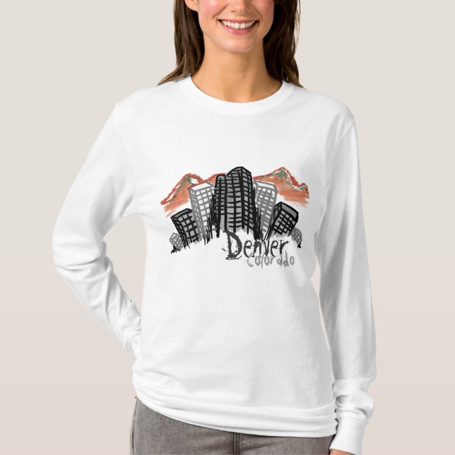 Camiseta Denver Skyline womens hoodie (Anverso)