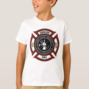 Camiseta Departamento de Bomberos AÑADIR NOMBRE Insignia pa