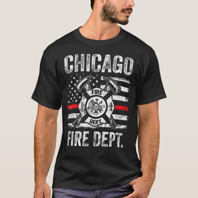 Camiseta Departamento de Bomberos de Chicago Illinois Delga (Anverso)