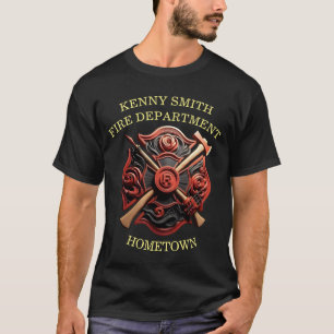 Camiseta Departamento de Bomberos Emblema de coraje y dedic
