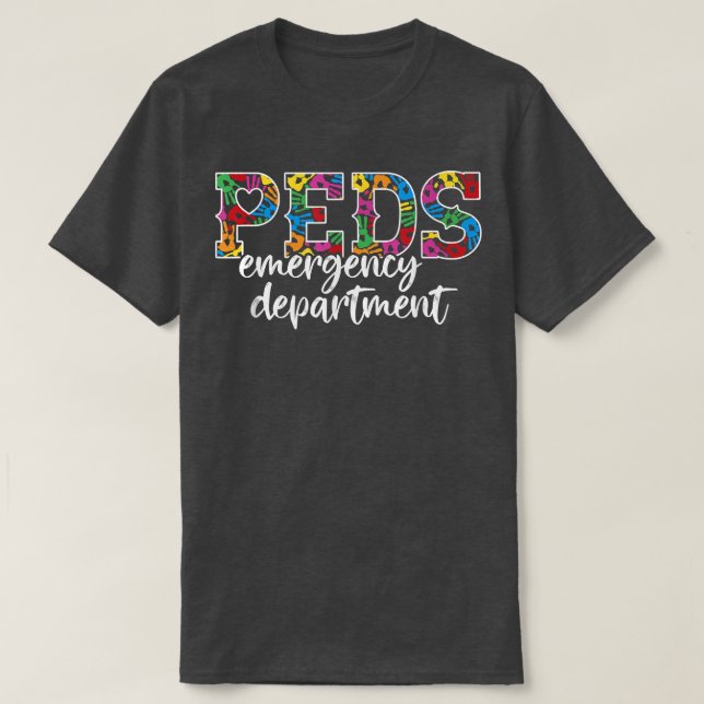 Camiseta Departamento de Emergencia de PEDS Médica RN ER Pe (Diseño del anverso)