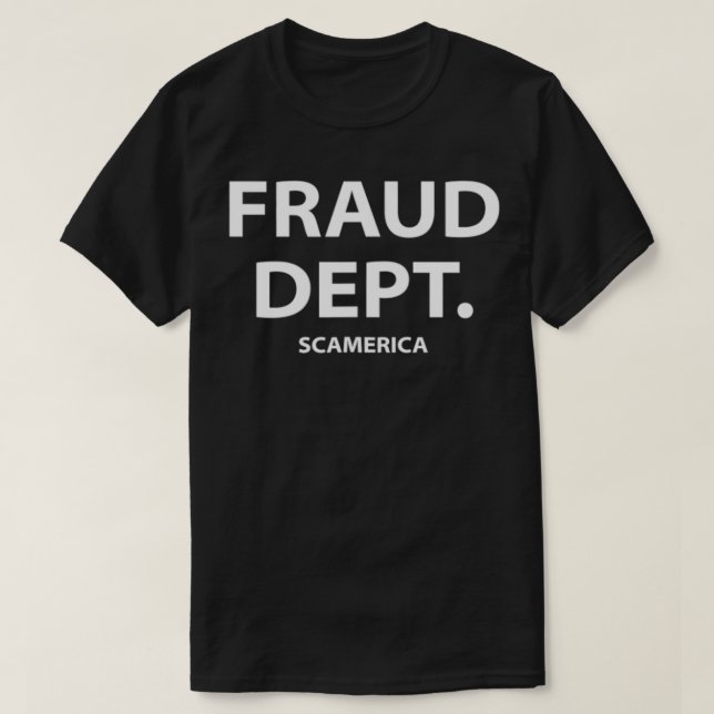 Camiseta Departamento de Fraude Scamerica (Diseño del anverso)