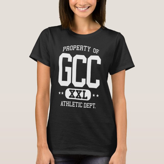 Camiseta Departamento de Propiedad Atlética Retro de GCC (Anverso)
