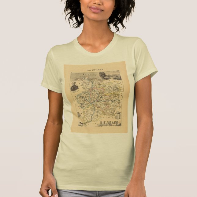 Camiseta Departamento Ille et Vilain, Mapa Alexandre Vuille (Anverso)