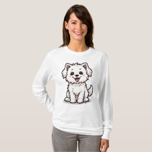 Camiseta Deplante maltés de píxeles