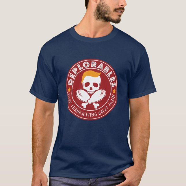 Camiseta Deplorables - haga la acción de gracias grande (Anverso)