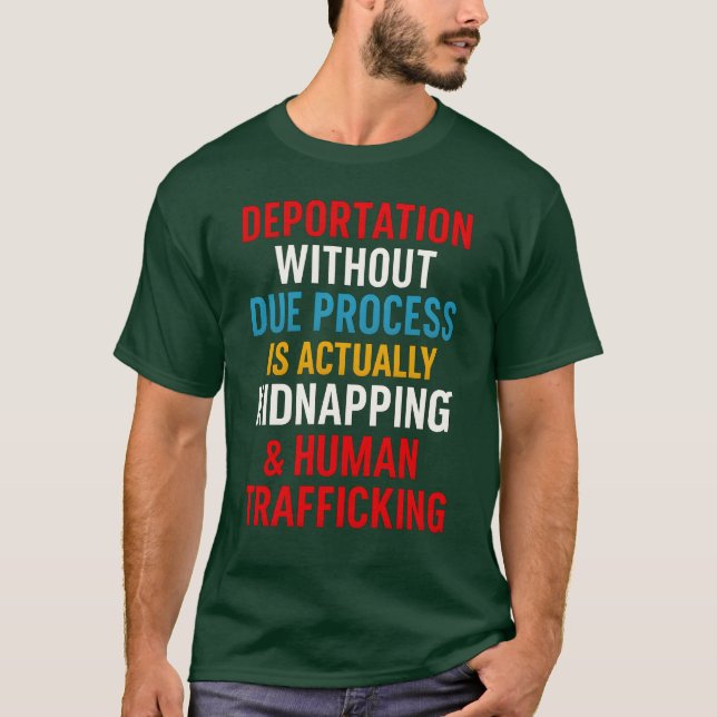 CAMISETA DEPORTACIÓN, TRATA DE SERES HUMANOS (Anverso)