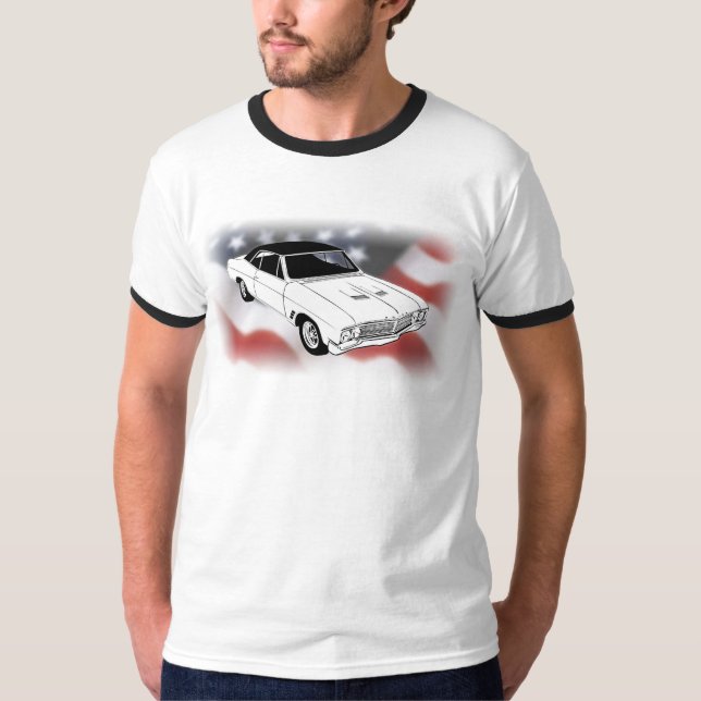 Camiseta Deporte 1966 de Buick Gran sobre bandera de los (Anverso)