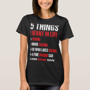 Camiseta Deporte 5 cosas que quiero en la Carreras 1