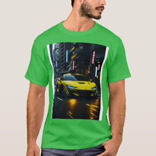 Camiseta Deporte amarillo oscuro en la ciudad neón japonesa