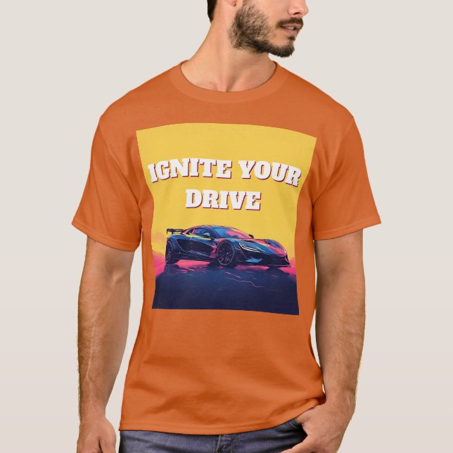 Camiseta Deporte Automovilístico Futurista Gradiente de Vel (Anverso)