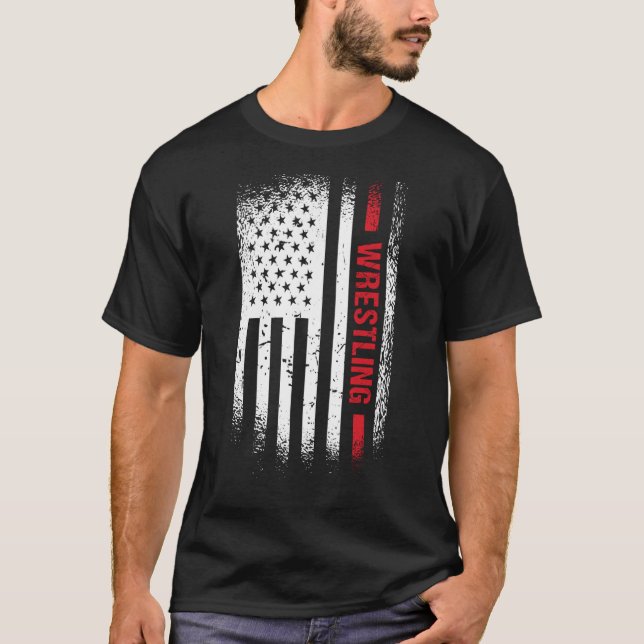 Camiseta Deporte Bandera Estadounidense Lucha (Anverso)